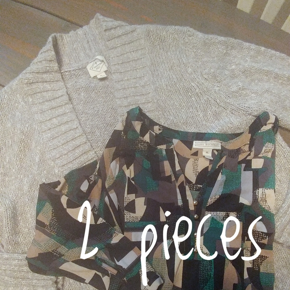 2 piece grey sweater set